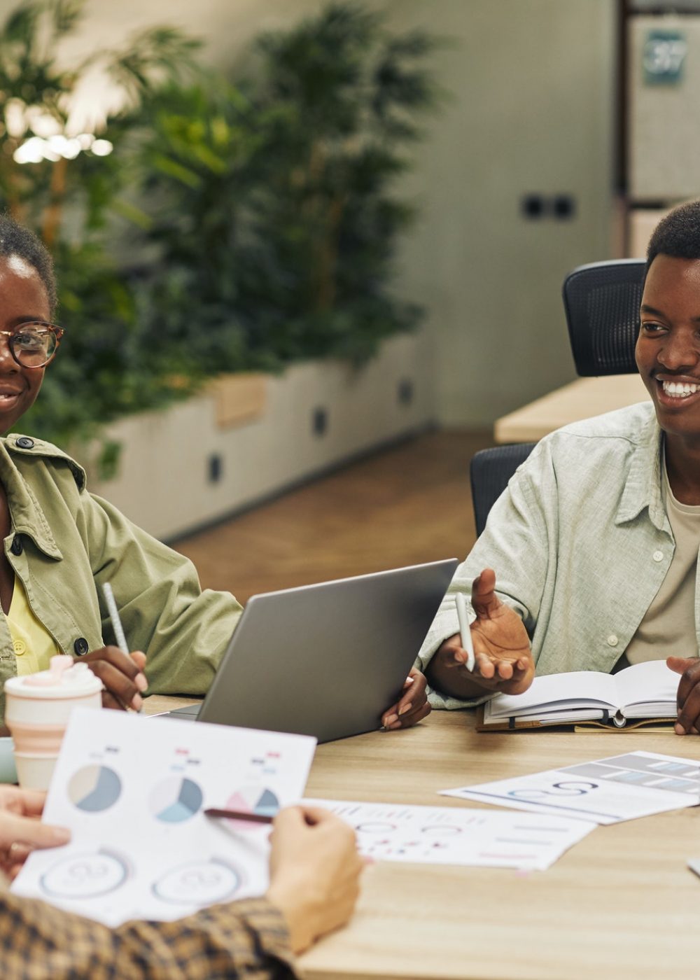 Cheerful African-American People in Business Meeting